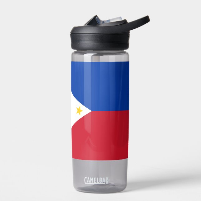 Botella de agua con bandera de Filipinas (Izquierdo)