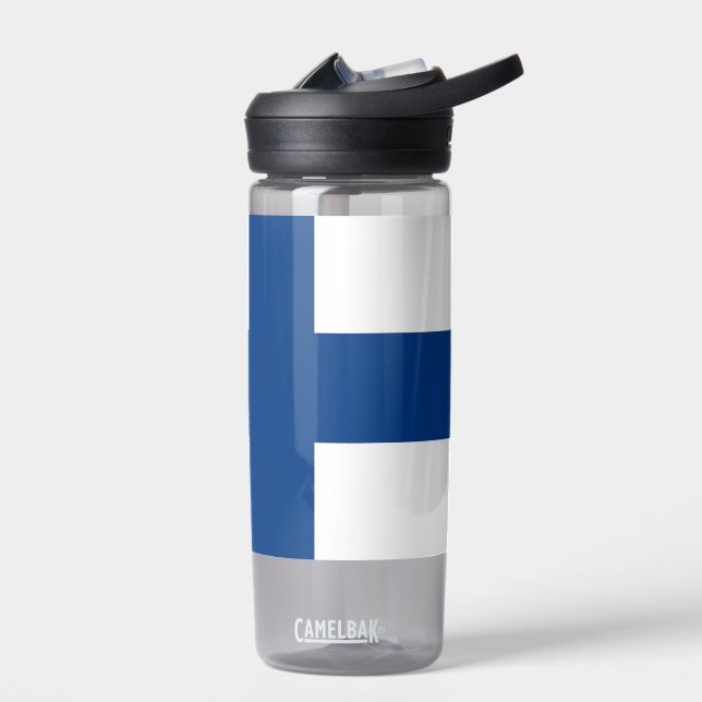Botella de agua con bandera de Finlandia (Izquierdo)