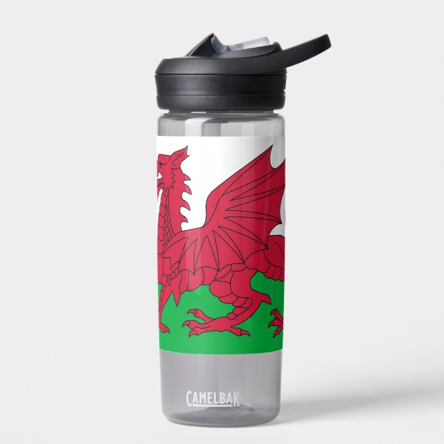 Botella de agua con bandera de Gales, Reino Unido (Izquierdo)