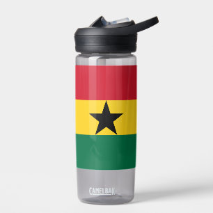 Botella de agua con bandera de Ghana