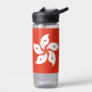 Botella de agua con bandera de Hong Kong