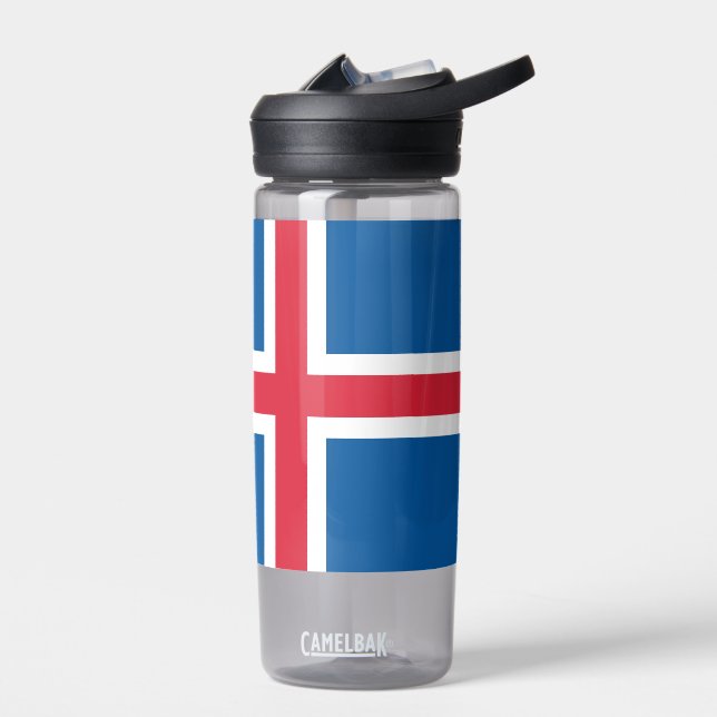 Botella de agua con bandera de Islandia (Izquierdo)