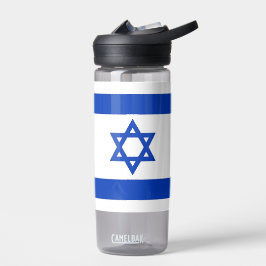 Botella de agua con bandera de Israel