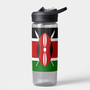 Botella de agua con bandera de Kenia