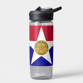 Botella de agua con bandera de la ciudad de Dallas