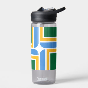 Botella de agua con bandera de la ciudad de Portla
