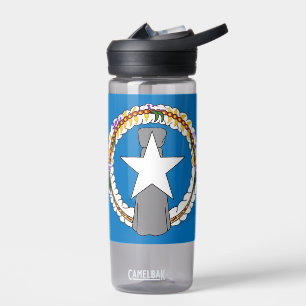 Botella de agua con bandera de las Islas Marianas