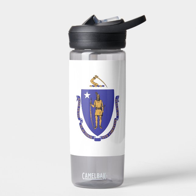 Botella de agua con bandera de Massachusetts, Esta (Izquierdo)