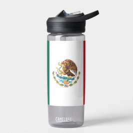 Botella de agua con bandera de México