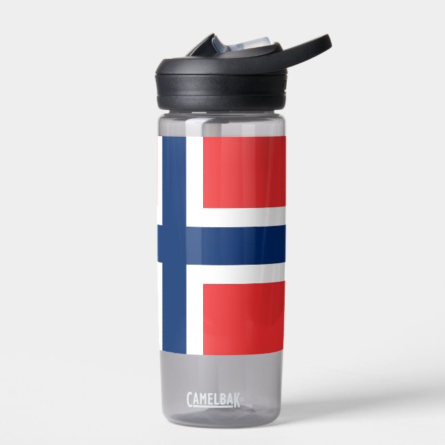 Botella de agua con bandera de Noruega (Izquierdo)