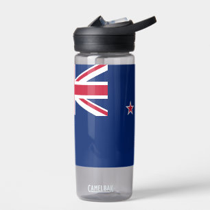 Botella de agua con bandera de Nueva Zelanda