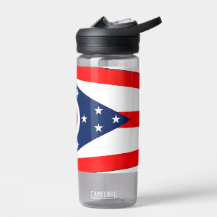 Botella de agua con bandera de Ohio, EEUU.