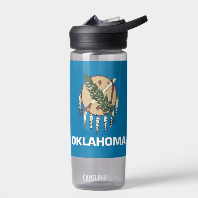 Botella de agua con bandera de Oklahoma, EE.UU. (Izquierdo)