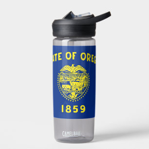 Botella de agua con bandera de Oregón, EEUU.