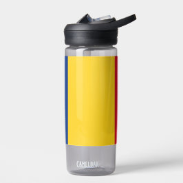 Botella de agua con bandera de Rumania