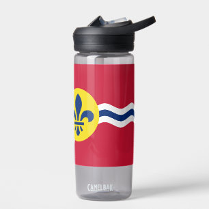 Botella de agua con bandera de San Luis, Misuri