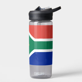 Botella de agua con bandera de Sudáfrica