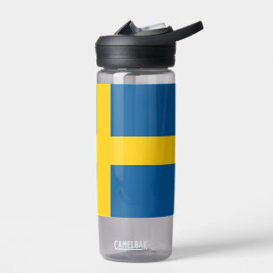 Botella de agua con bandera de Suecia