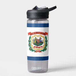 Botella de agua con bandera de Virginia Occidental