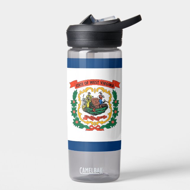 Botella de agua con bandera de Virginia Occidental (Izquierdo)