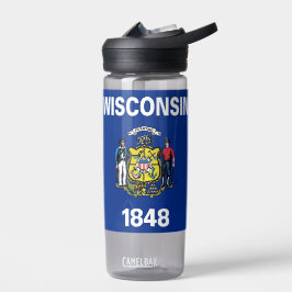 Botella de agua con bandera de Wisconsin, Estados 
