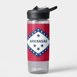 Botella de agua con bandera del estado de Arkansas