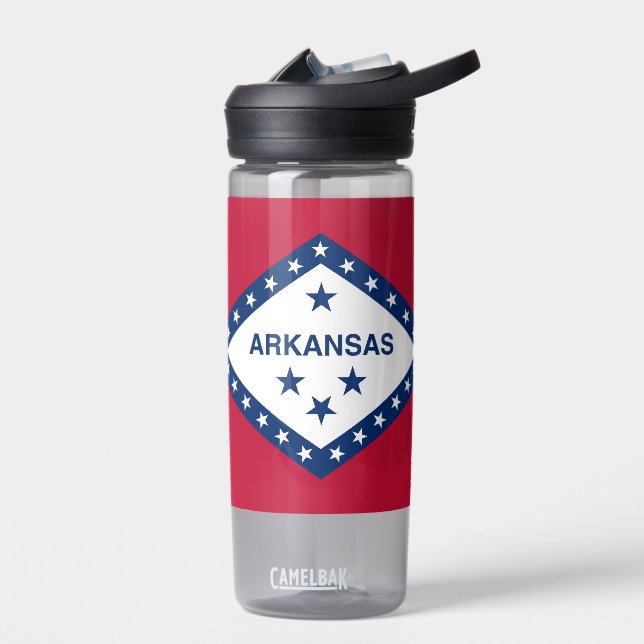 Botella de agua con bandera del estado de Arkansas (Izquierdo)