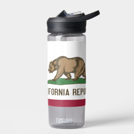 Botella de agua con bandera del estado de Californ