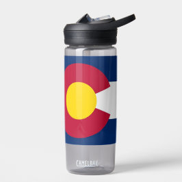 Botella de agua con bandera del estado de Colorado