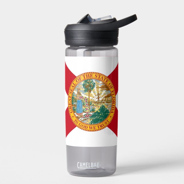 Botella de agua con bandera del estado de Florida, (Izquierdo)