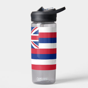 Botella de agua con bandera del estado de Hawaii,