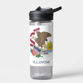 Botella de agua con bandera del estado de Illinois