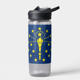 Botella de agua con bandera del estado de Indiana,