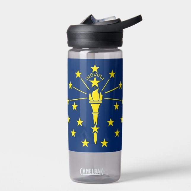 Botella de agua con bandera del estado de Indiana, (Izquierdo)