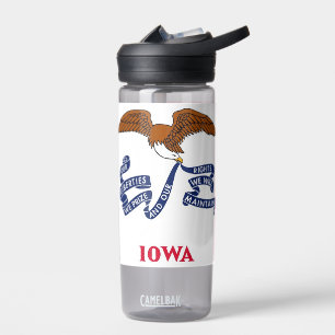 Botella de agua con bandera del estado de Iowa, EE