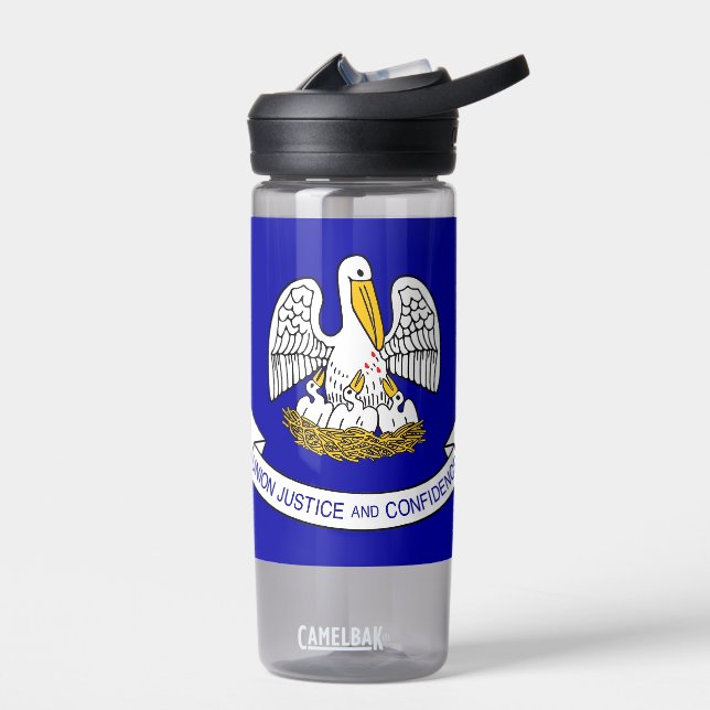 Botella de agua con bandera del estado de Luisiana (Izquierdo)
