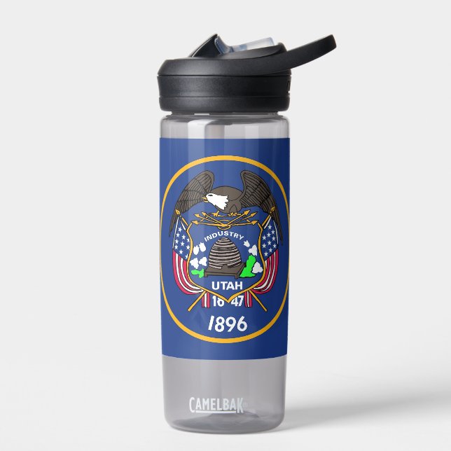 Botella de agua con bandera del estado de Utah, Es (Izquierdo)