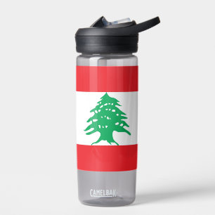 Botella de agua con bandera del Líbano