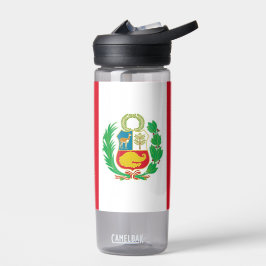 Botella de agua con bandera del Perú