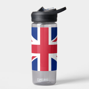 Botella de agua con bandera del Reino Unido