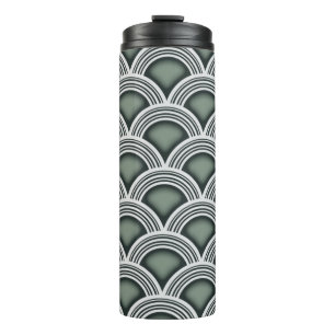 Botella de agua con círculos concéntricos Art Deco