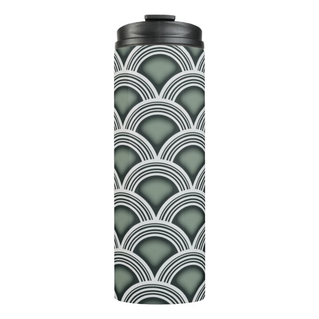 Botella de agua con círculos concéntricos Art Deco (Anverso)