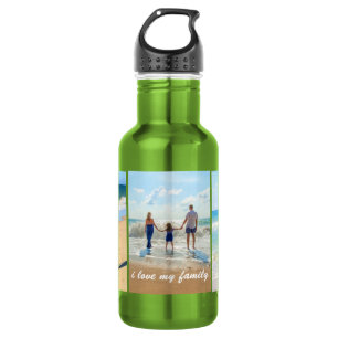 Botella de agua con collage de fotos personalizada