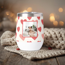 Botella de agua con corazón de foto personalizada