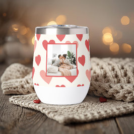 Botella de agua con corazón de foto personalizada