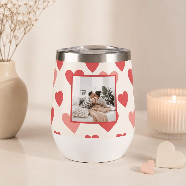 Botella de agua con corazón de foto personalizada  (Subido por el creador)