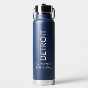 Botella de agua con Detroit empodera a todos