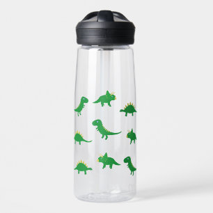 Botella de agua con dinosaurios