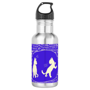 Botella de agua con diseño de gato