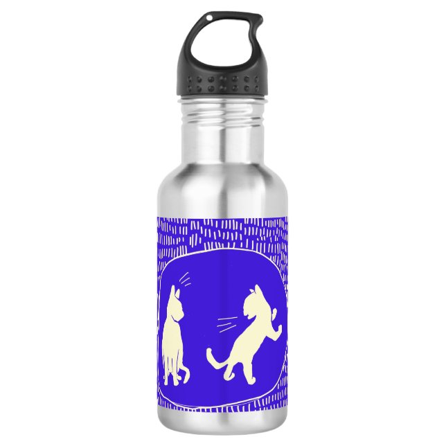 Botella de agua con diseño de gato (Anverso)